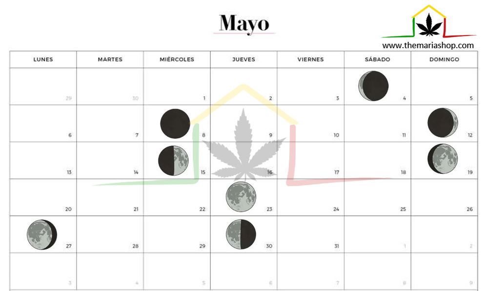Calendario lunar cannábico Mayo