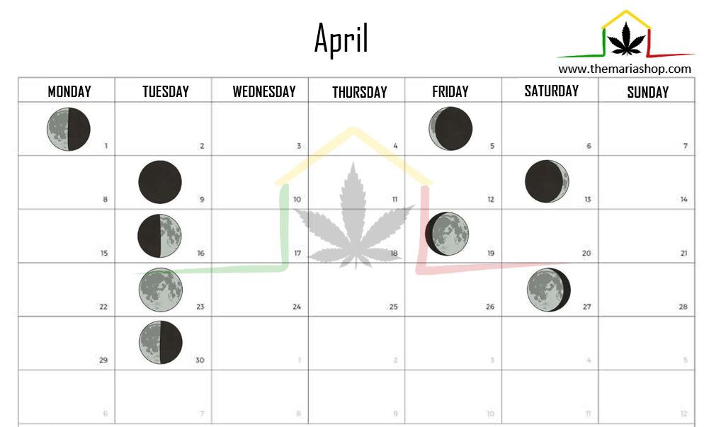 Moon calendar April 2024