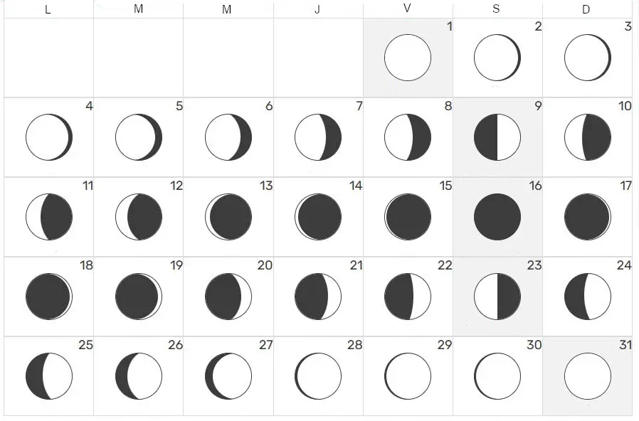 calendario lunar mayo 2026