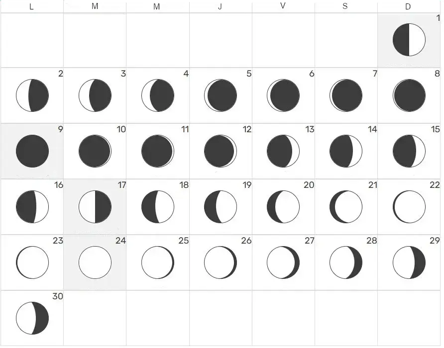 calendario lunar noviembre 2026