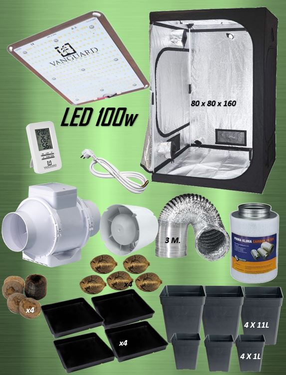 Kit armario de cultivo interior LED completo 80