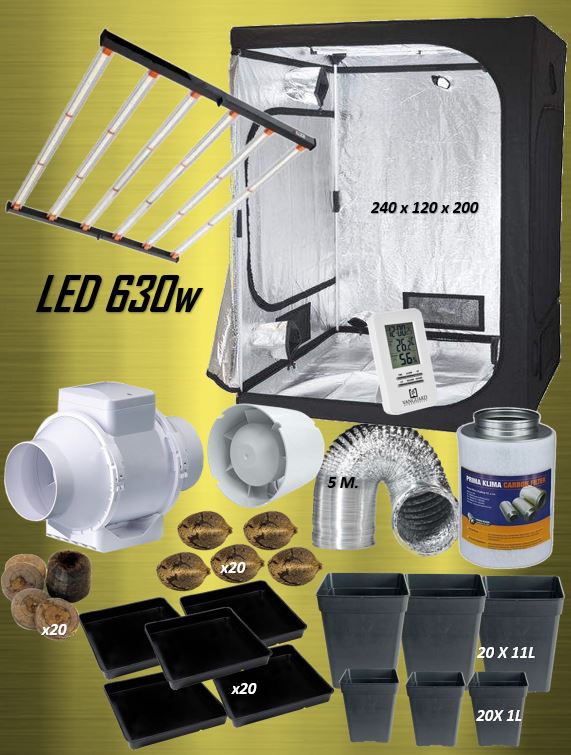 Kit armario de cultivo interior LED completo 240