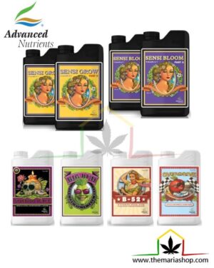 Pack Cultivador principiante (Sensi Grow & Bloom), fertilizantes y estimuladores de Advanced Nutrients. Ideal para el cultivo de marihuana interior y exterior.