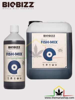 Fish Mix de la marca Biobizz condiciona los sustratos estimulando la flora bacteriana y acelerando el crecimiento de la planta.