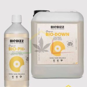 Bio Down pH- menos de Biobizz es un regulador de pH 100% orgánico, formulado a base de frutas cítricas para bajar el pH.