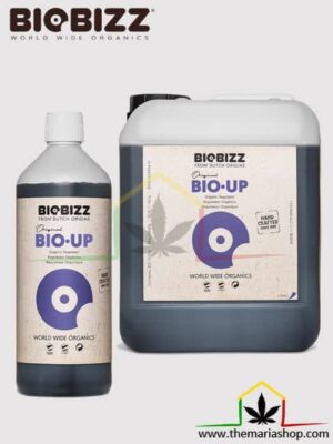 Bio UP pH+ más de Biobizz es un regulador de pH 100% orgánico, formulado a base de ácidos húmicos para aumentar el pH.