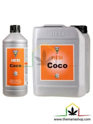 Hesi Coco es un abono de floración para el cultivo de plantas de marihuana en fibra de coco, puedes comprarlo en nuestro grow shop online.