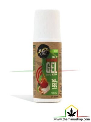 Gel Just CBD Roll-on Warming 1500 mg de CBD, es un gel que combina el frescor del mentol y la calor para calmar los dolores musculares.