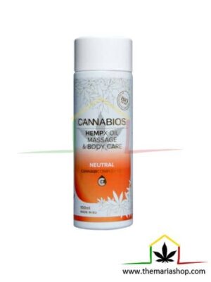 Aceite de marihuana para masaje Cannabios X-Oil Neutro almendras, es un producto con extracto de cannabis ideal para calmar los dolores musculares.