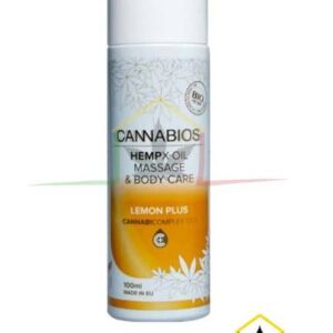 Aceite para masaje de marihuana Cannabios X-Oil Lemon Plus, es un producto con extracto de cannabis ideal para calmar los dolores musculares.