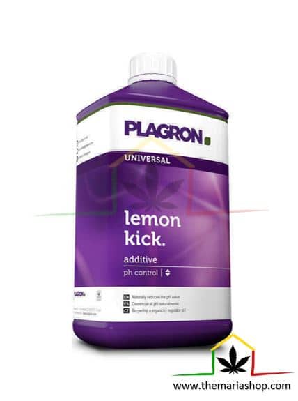 Lemon Kick de Plagron, ideal para reducir el pH del agua de riego de manera 100% biológica, es 100% natural para regular el pH. Puedes comprarlo en Themariashop