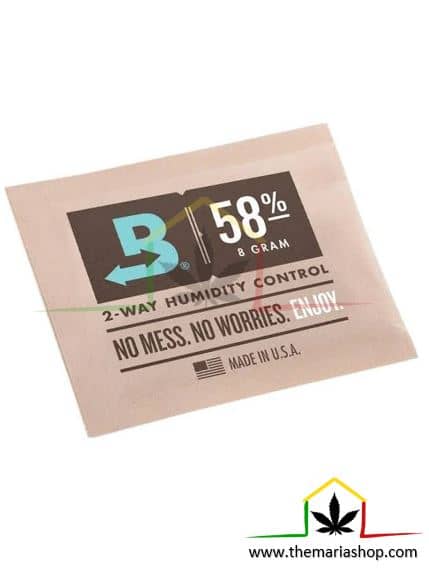 Con los sobres boveda 58% conseguiremos mantener la humedad relativa del envase estable, de manera que en todo momento se encontrara al 58%.