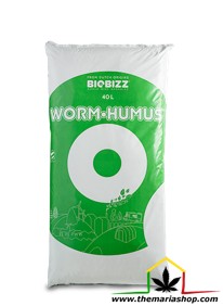 Humus de Lombriz de Biobizz, envase de 40 litros, ideal para reactivar sustratos ya utilizados o para enriquecer mezclas de sustratos para maceta.