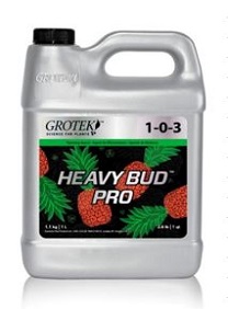Heavy Bud Pro de Grotek es un estimulador de floración para plantas de marihuana, su función es mejor el gusto y el aroma de los cogollos aportándole azucar