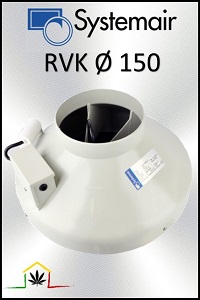 Extractor RVK 150 A1 400 M3/H ideal para cultivos interiores de marihuana, que puedes comprar en nuestro grow shop
