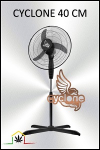 Comprar ventilador cyclone con pie, diámetro de 40 cm. Ideal para cultivos de plantas en interior.