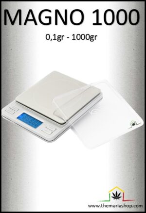 Balanza electrónica de precisión 0,1gr hasta 1000gr, Báscula digital MAG 1000 de la marca Kenex. Ideal para pesar la marihuana o extracciones e resina.