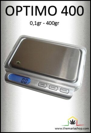 Balanza digital 0,1gr hasta 400gr, Balanza Optimo 400 de la marca Kenex. Ideal para pesar la marihuana o extracciones e resina.