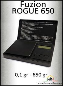Balanza electrónica 0,1gr hasta 650gr, Balanza digital Fuzion ROGUE 650. Ideal para pesar la marihuana o extracciones de resina.