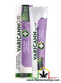 VARICANN Q10 de Annabis es un gel a base de aceite de cáñamo, plata coloidal y coenzima Q10, y alivia la sensación de piernas cansadas.