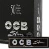Venta de papel OCB Slim premium negro, caja de 50 paquetes que puedes comprar en nuestor growshop online.