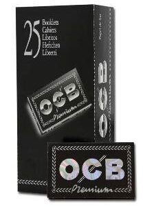 Papel para fumar OCB PREMIUM doble clásico, caja de 25 paquetes que puedes comprar en nuestro grow shop online.