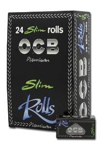 Papel de liar ocb rolls slim, caja de 24 rollos de papel de fumar que puedes comprar en nuestro grow shop online.