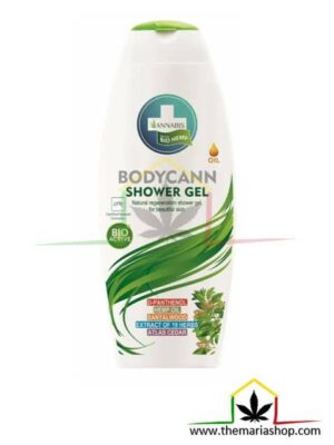 BODYCANN is a shower gel from ANNABIS, a natural regenerator with hemp and 19 herbal extracts for skin care.