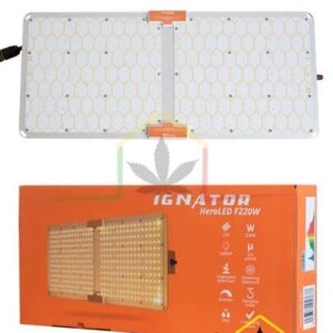 Comprar panel LED Ignator Heroled F220w. Es el foco ideal para el cultivo de plantas de marihuana en interior en armario de hasta máximo 1m2.