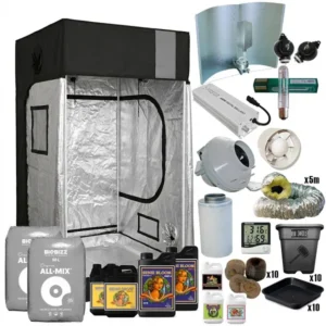 Armario indoor completo Deluxe con armario Cultibox Open 120, reflector Adjust-A-Wings y abonos Advanced Nutrients