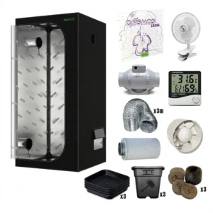 Armario cultivo 60x60 de 180 cm Dark Box con LED Cosmos 150W, extractor y filtro de carbón