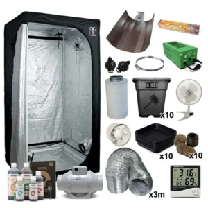 Kit armario cultivo 600W con armario Cultibox Light 120, foco de sodio y abonos BioBizz