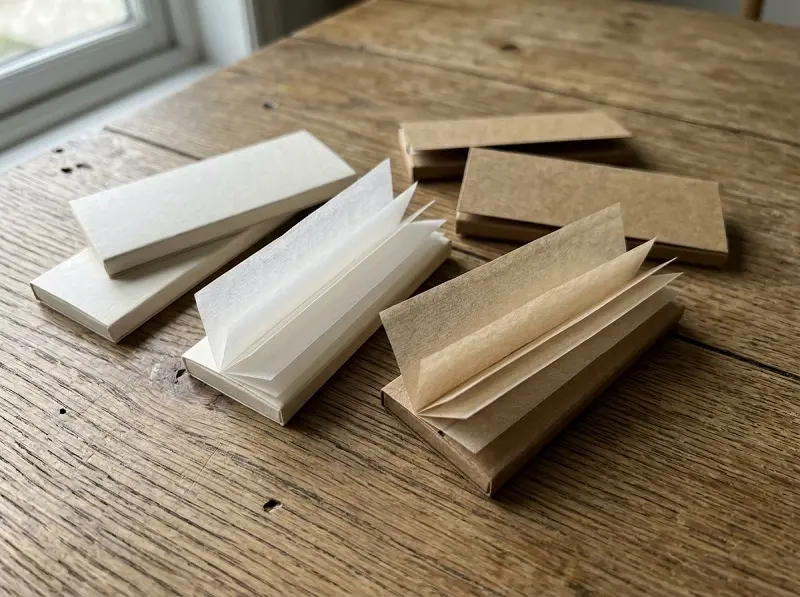 Carnets de papier à rouler fins, blanc et brun non blanchi