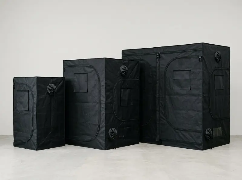 Comparaison des tailles de chambre de culture, du 60x60 au 120x120